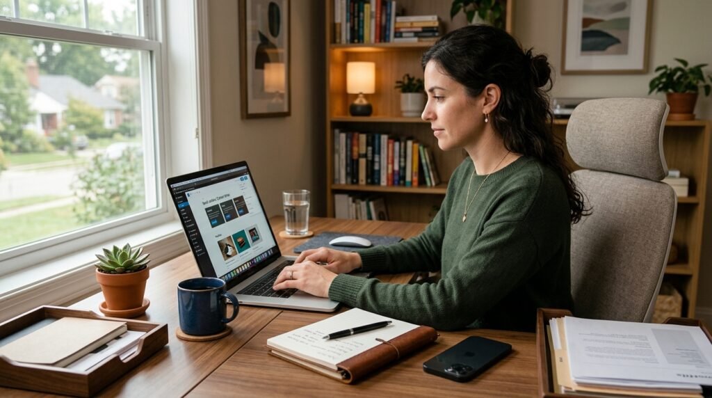 Freelance content writer building a professional writing portfolio
