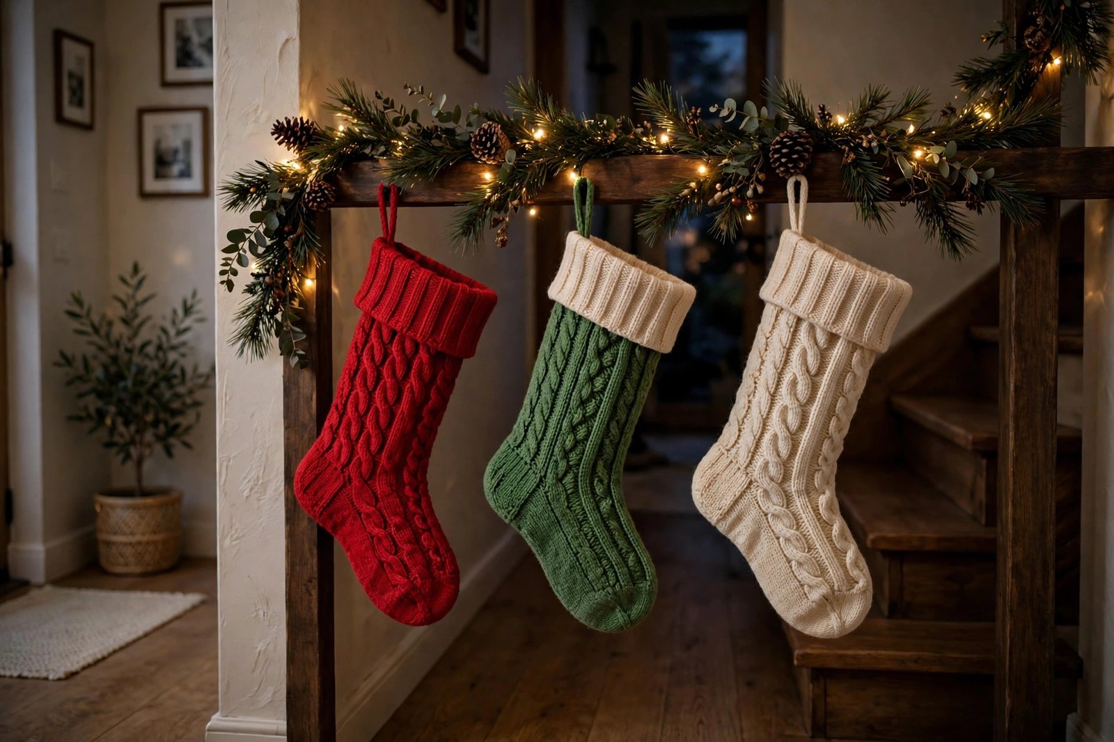 Stockings on the railing