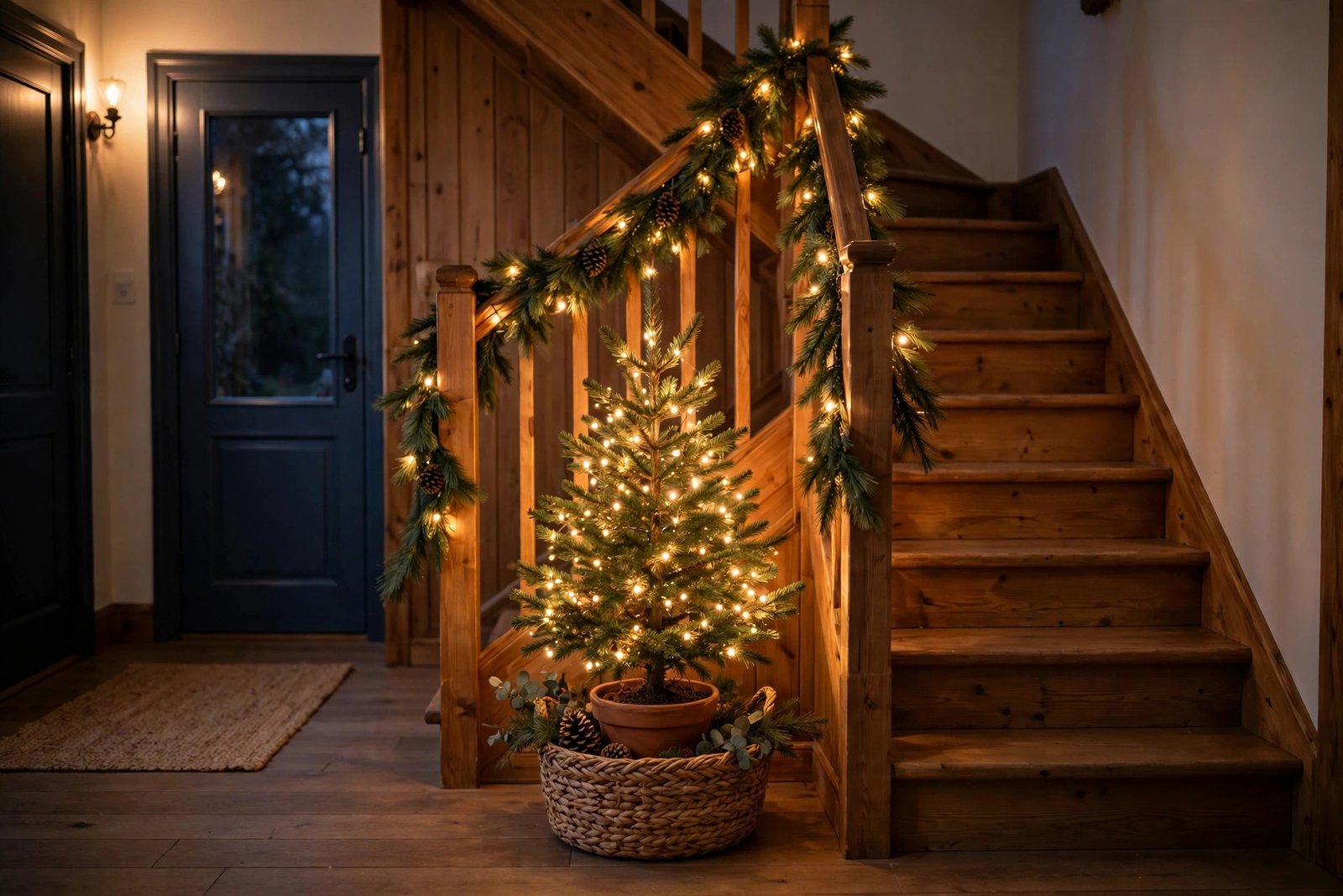 Small tree at the bottom step